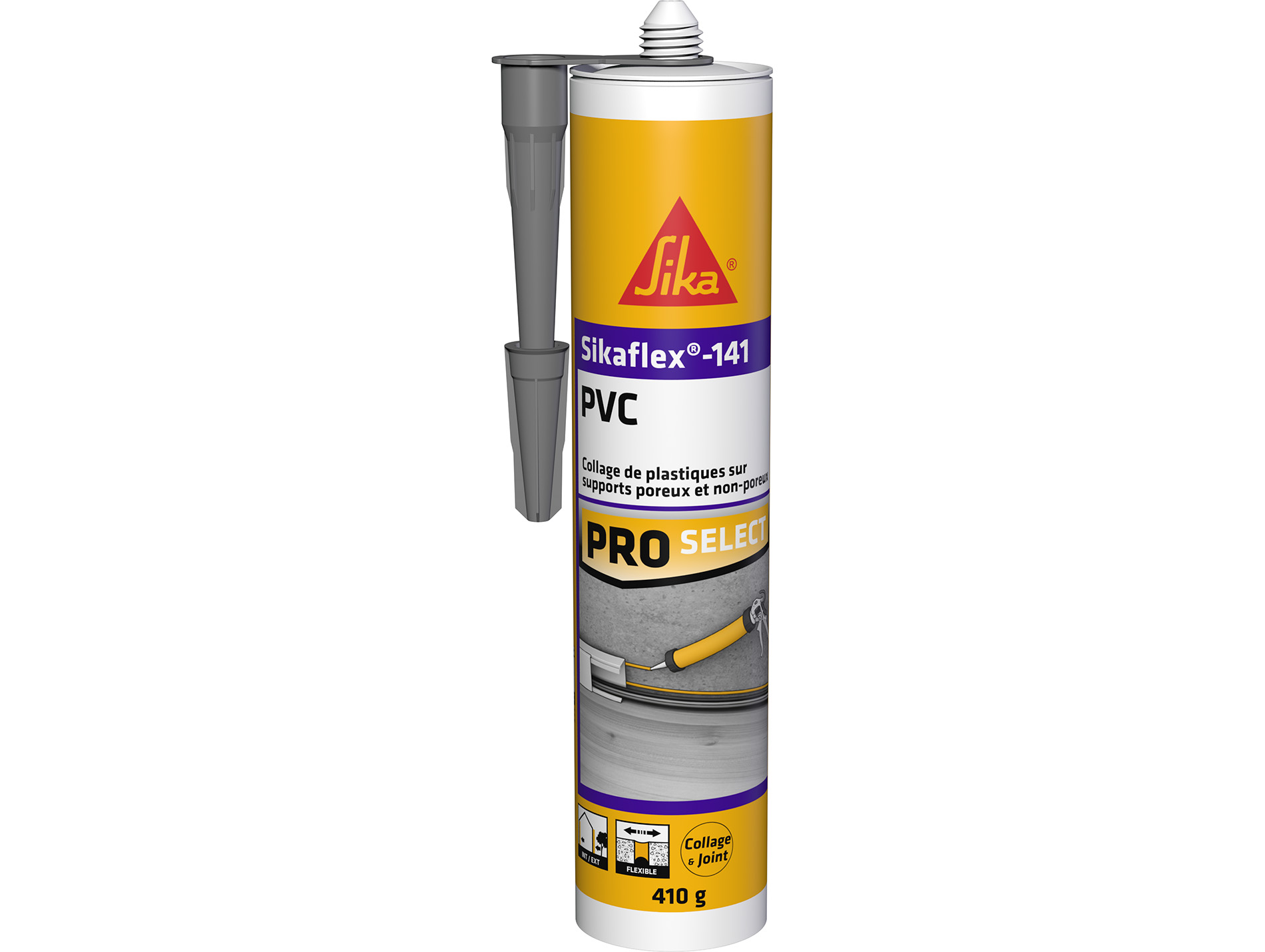 Colle mastic spécial PVC rigide SIKA SikaFlex 141 Gris 290ml